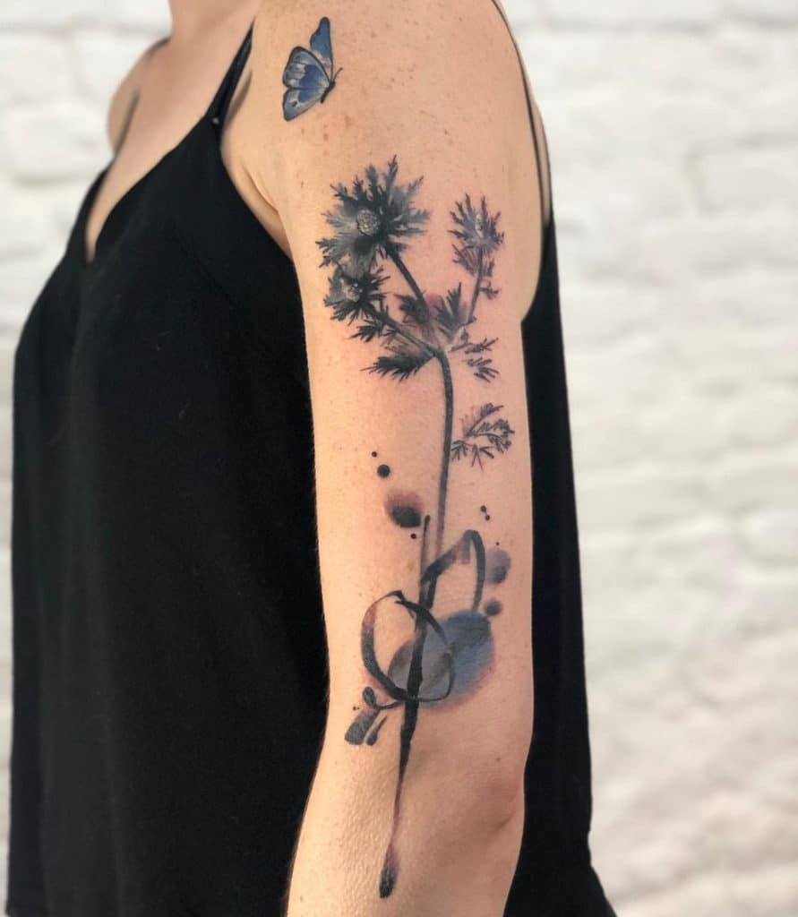 Top 55 Best Upper Arm Tattoo Ideas for Women - Flower Upper Arm Tattoos For Women Sararosenbaum 1337x1536