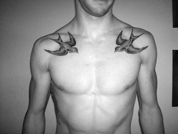 Flying Sparrows Collar Bone Guys Tattoos