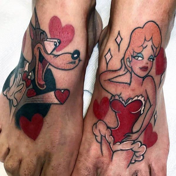 10. Foot Looney Tunes Tattoos.