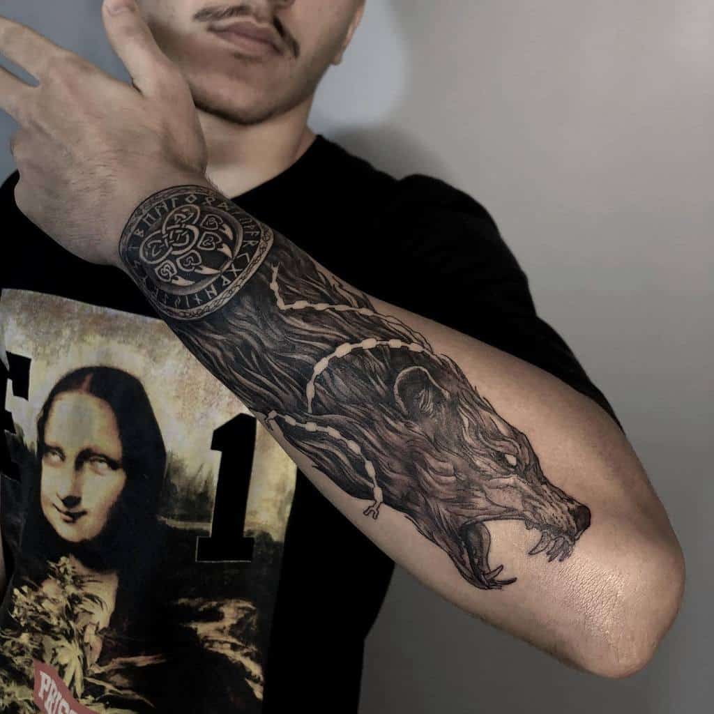 forearm-Norse-Wolf-Tattoos-erickoliveira.tattoo