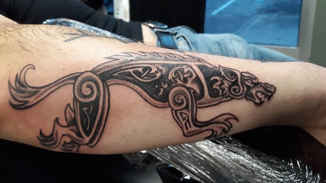 forearm Norse Wolf Tattoos inkgod_thor