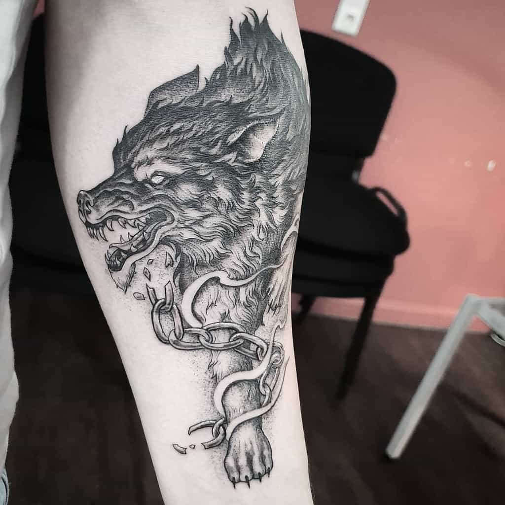 forearm Norse Wolf Tattoos morrisguth
