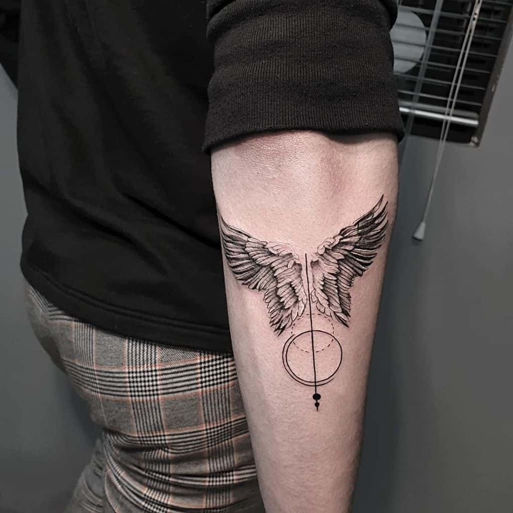 forearm angel wings tattoos el3na_s