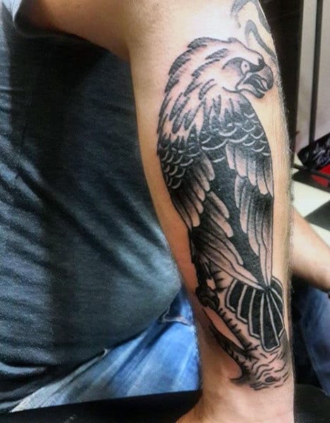 Forearm Bald Eagle Tattoo Designs For Men