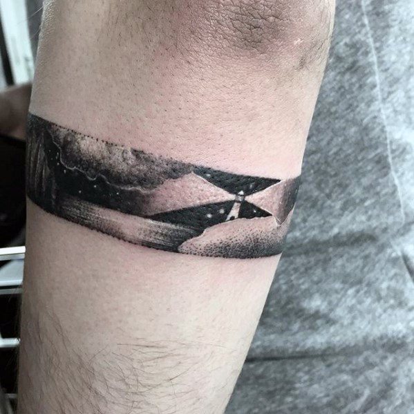 Forearm Band Mens Small Beach With Lighthouse Tattoos