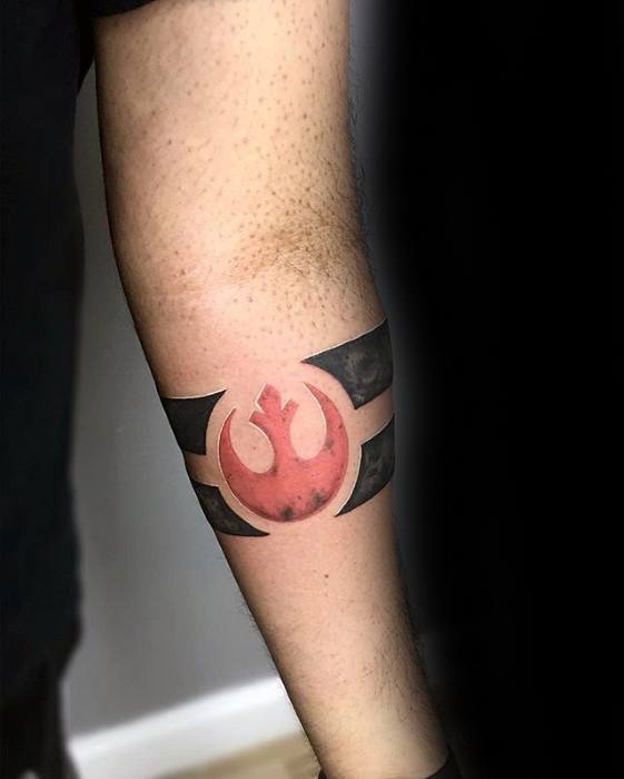 Forearm Band Rebel Alliance Tattoo Designs For Guys