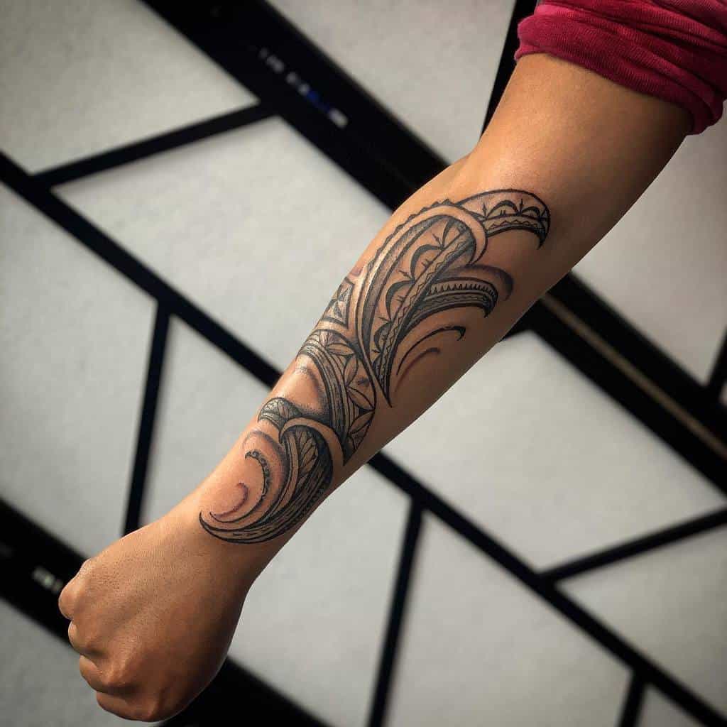 forearm black arm tattoo tongarasta