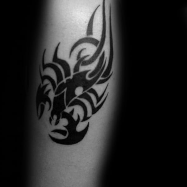 Forearm Black Ink Scorpion Mens Tribal Tattoos