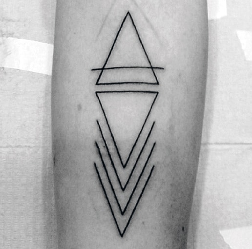 Forearm Cool Pointy Triangles Tattoo For Men