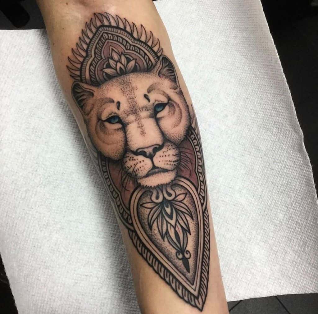 Forearm Element Lioness Tattoo