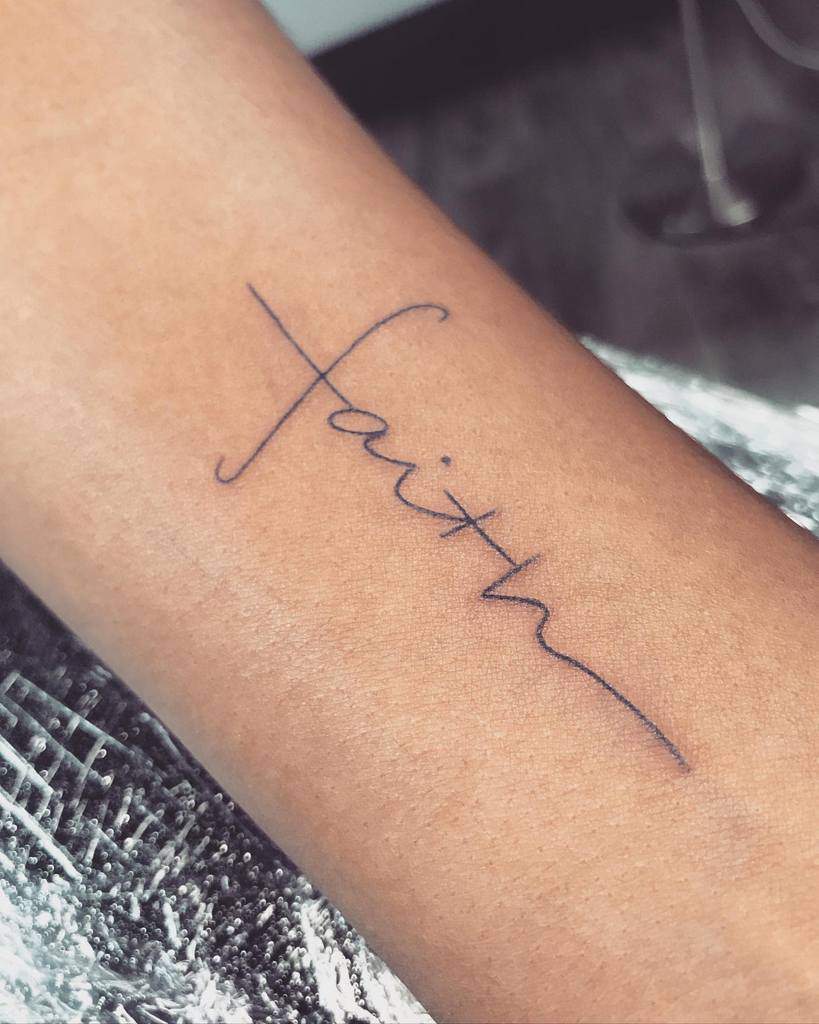 forearm faith cross tattoo cejitasbyetta