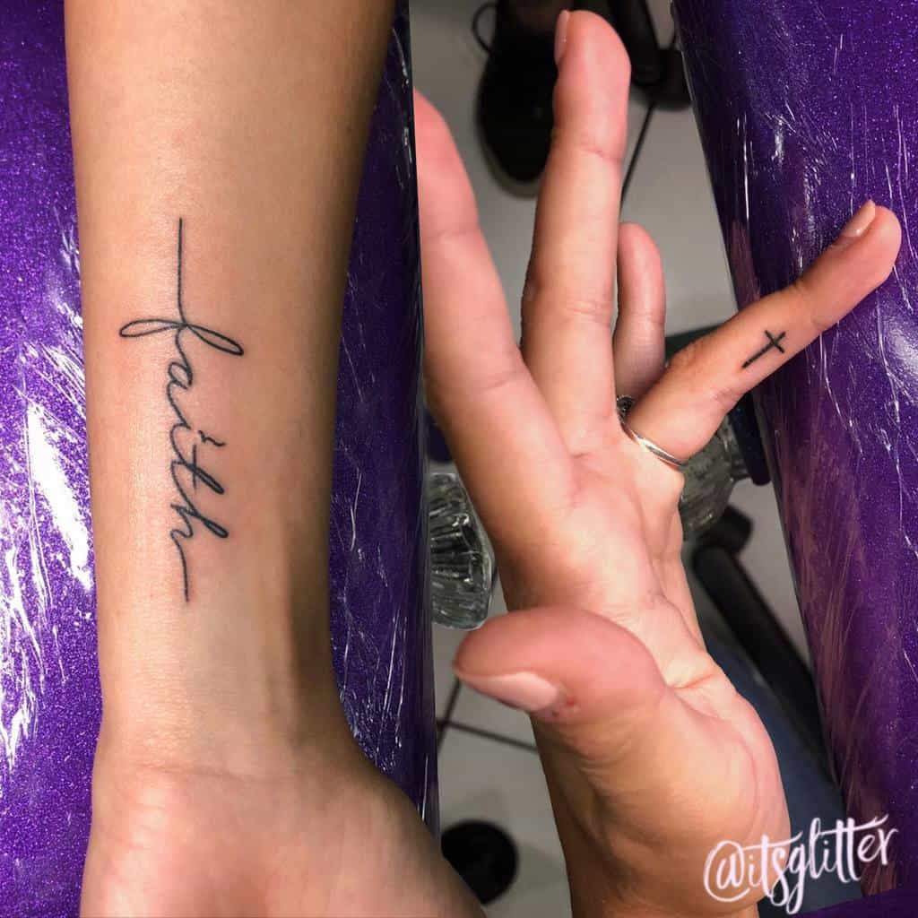 forearm faith cross tattoo itsglitter