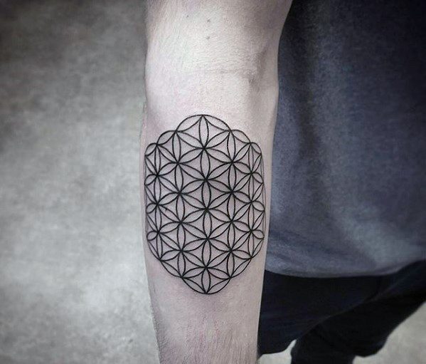 forearm-flower-of-life-small-geometric-tattoo-ideas-for-males
