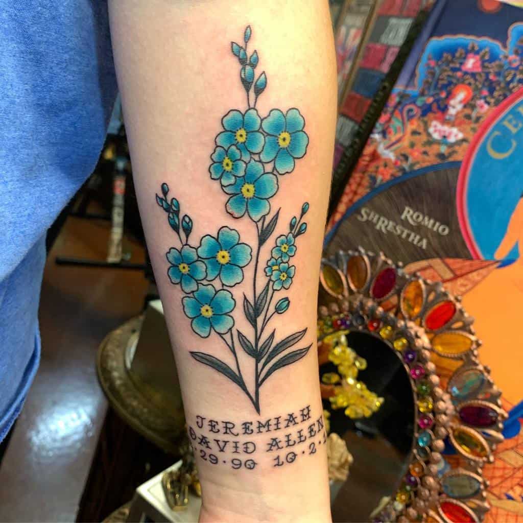 Tattoo uploaded by Francesca Tembo  Dont forget me not watercolor flower  dontforgetmenot  Tattoodo