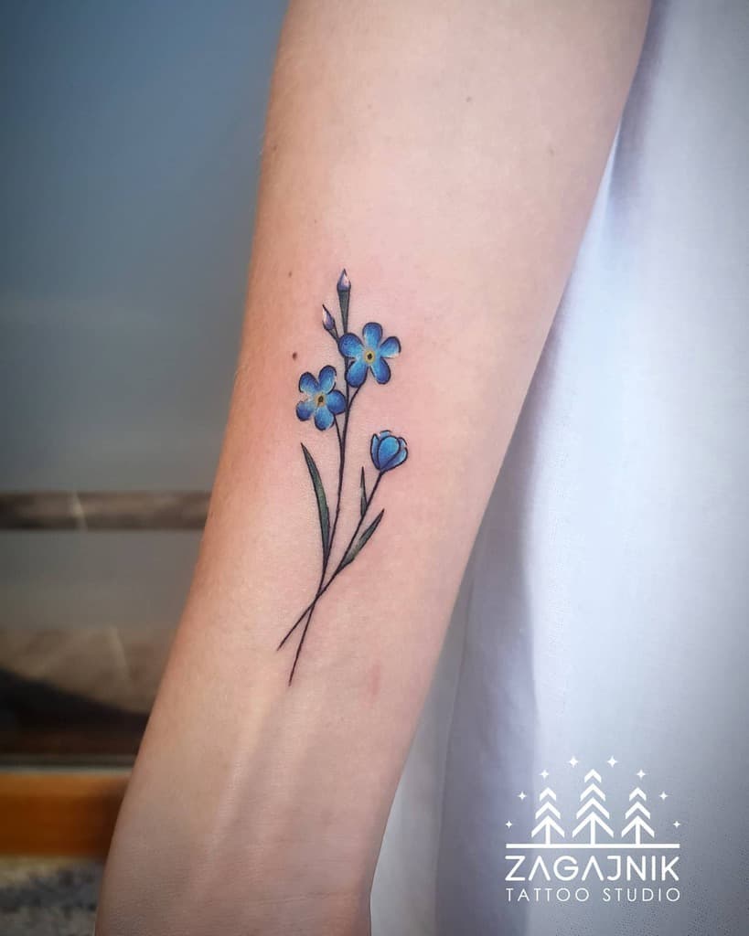 Forgetmenot tattoo by tattooist GNO  Tattoogridnet