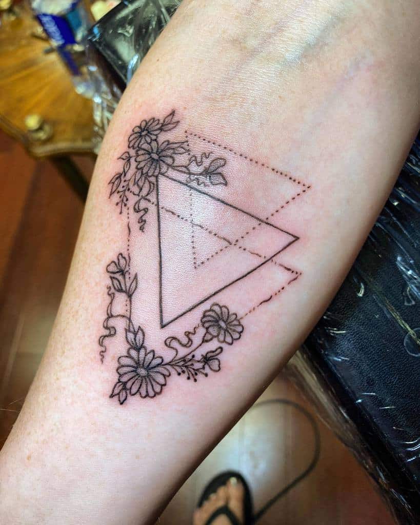forearm geometric flower tattoo jenwrenstudio