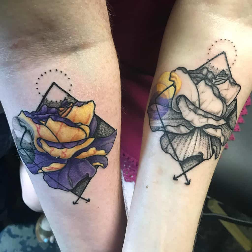 forearm geometric flower tattoo machinebitesman