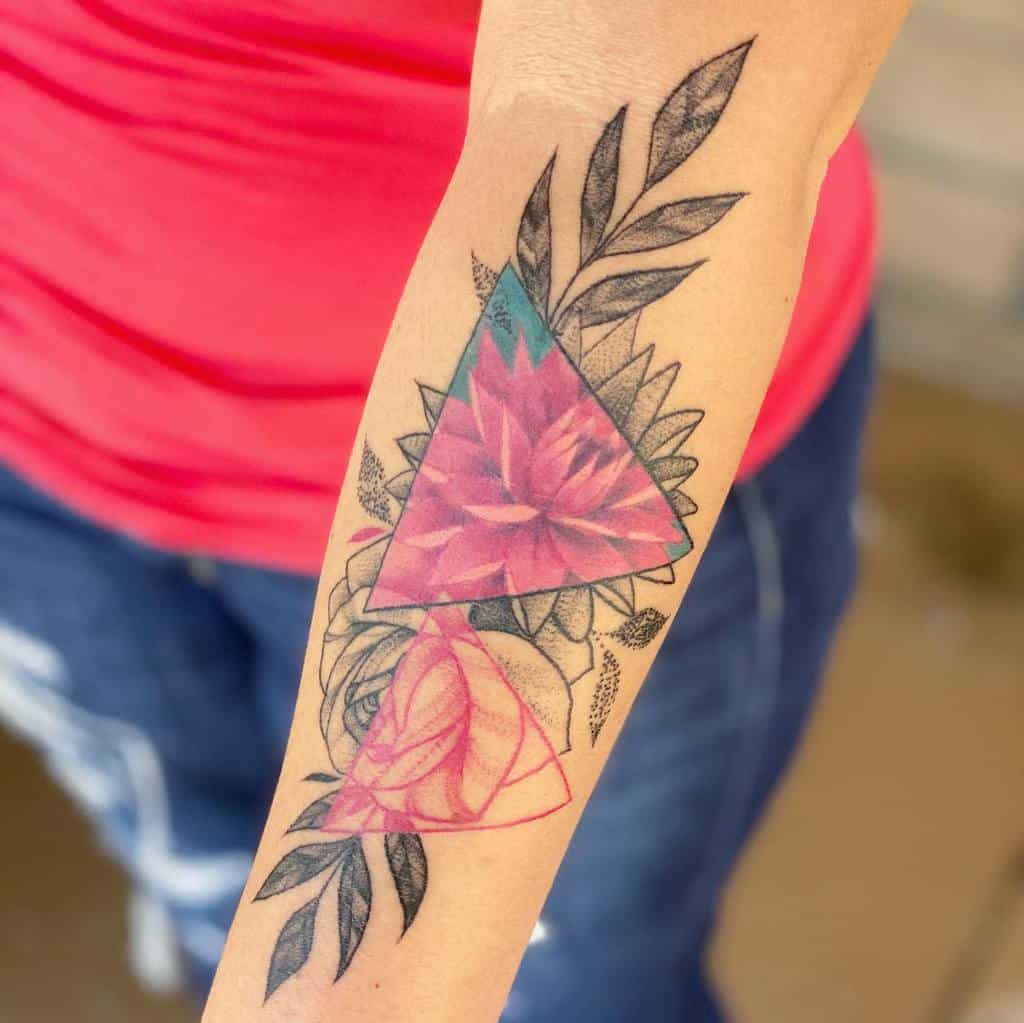forearm geometric flower tattoo tattoosbykm