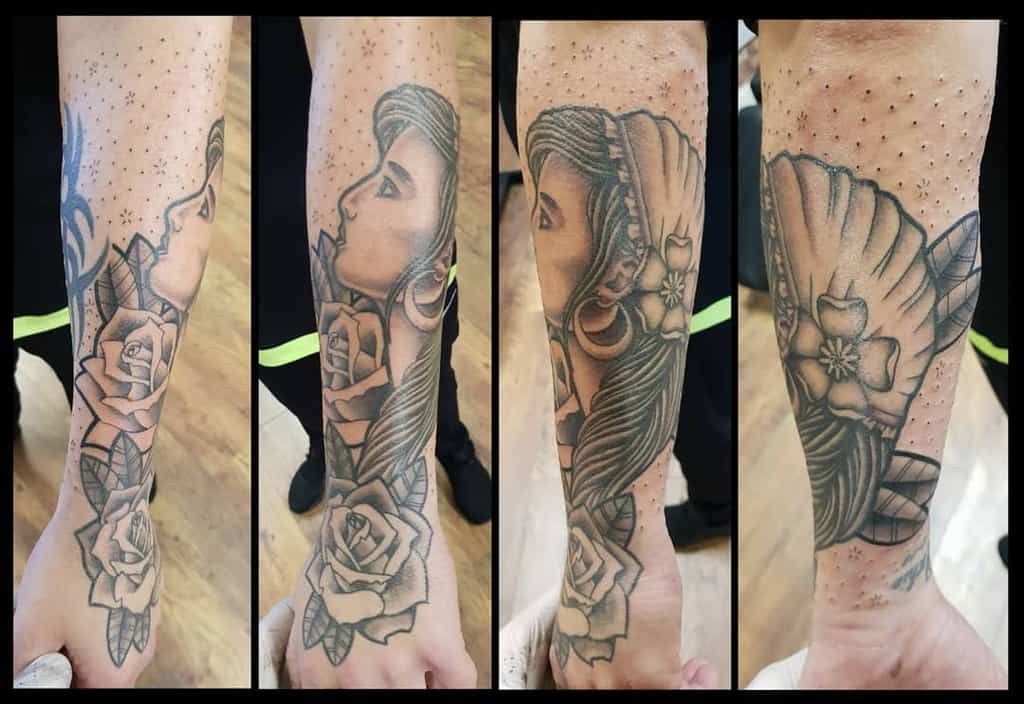 forearm gypsy rose tattoos drop_shadow_tattoo
