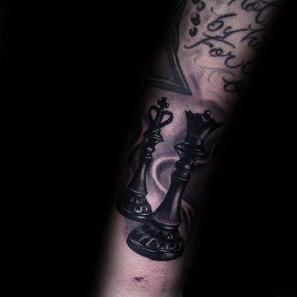 Forearm King Chess Piece Tattoos For Males
