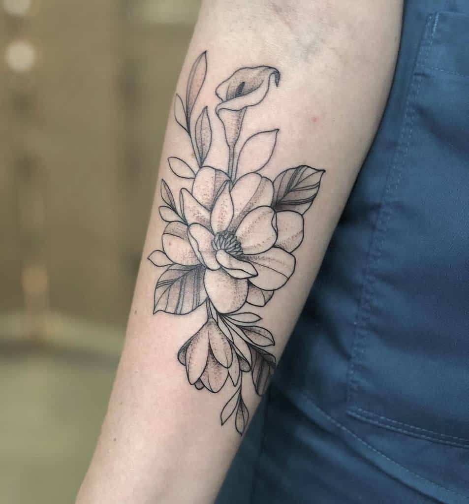 forearm magnolia tattoos superrgeek