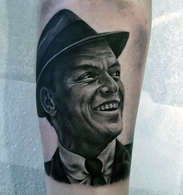 Frank Sinatra Portrait Tattoo Healed  Lighthouse Tattoo