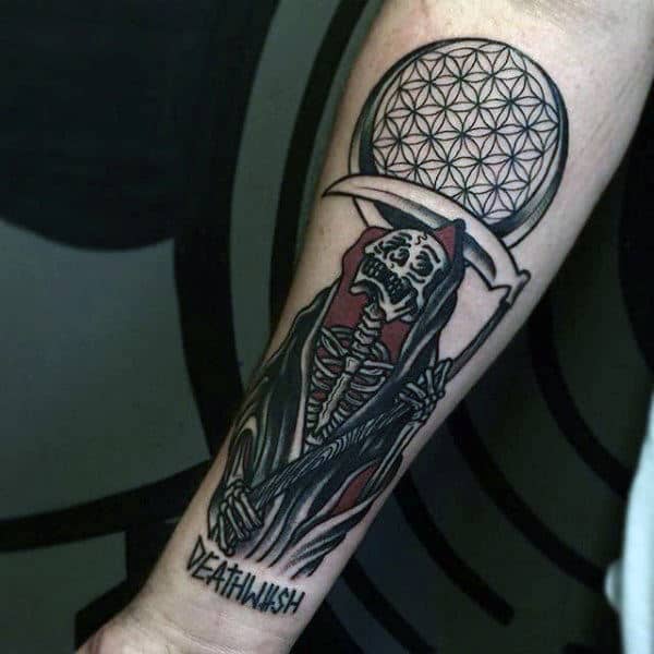 Forearm Manly Grim Reaper Ideas For Guys