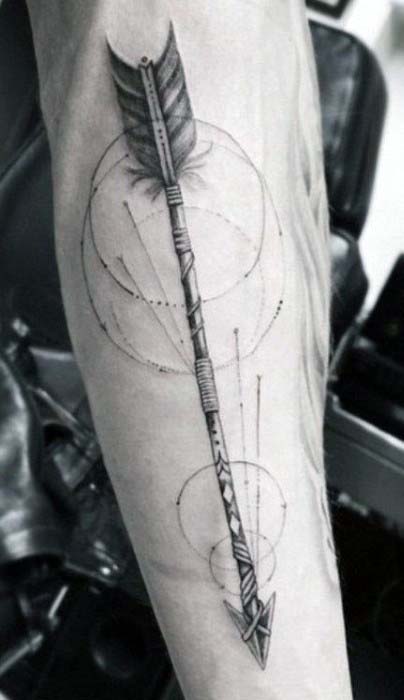 Forearm Mens Archery Tattoo Ideas Arrow
