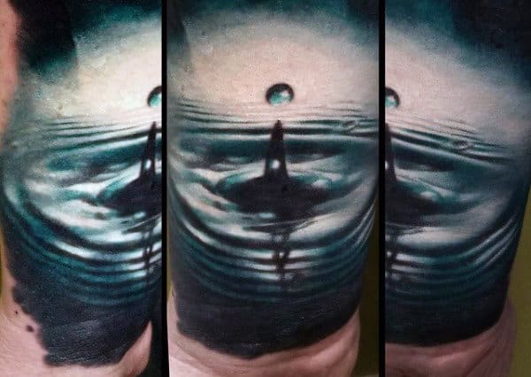 Forearm Mens Water Drop Tattoo Realistic 3d Design
