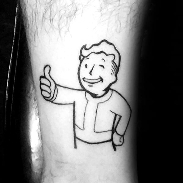 Forearm Minimalstic Fallout Male Tattoo Designs