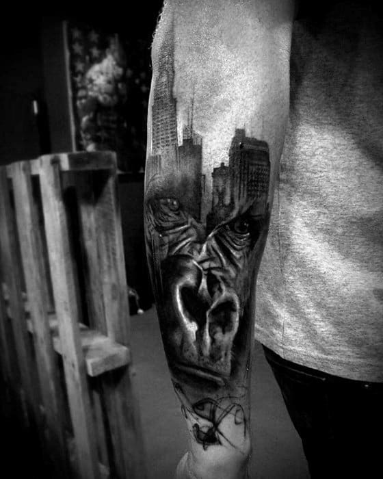 Forearm New York Skyline Guys Tattoos