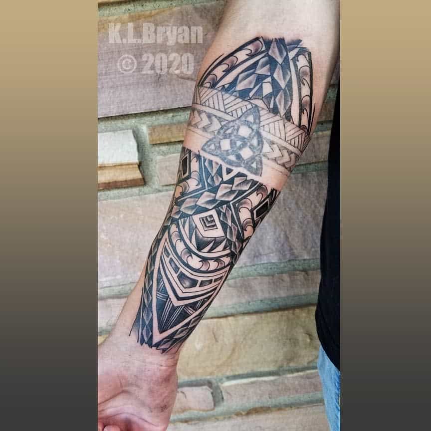forearm polynesian tribal tattoo danktat