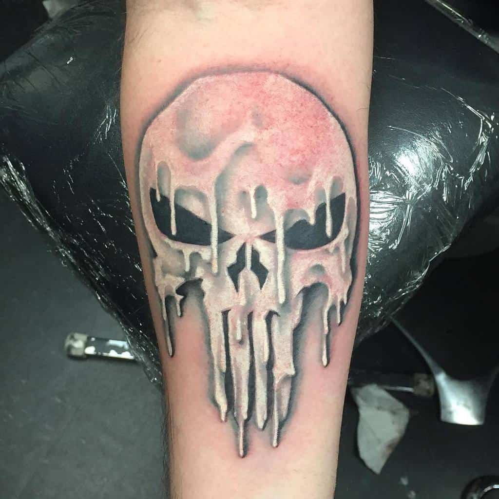forearm punisher skull tattoo mike.guidone
