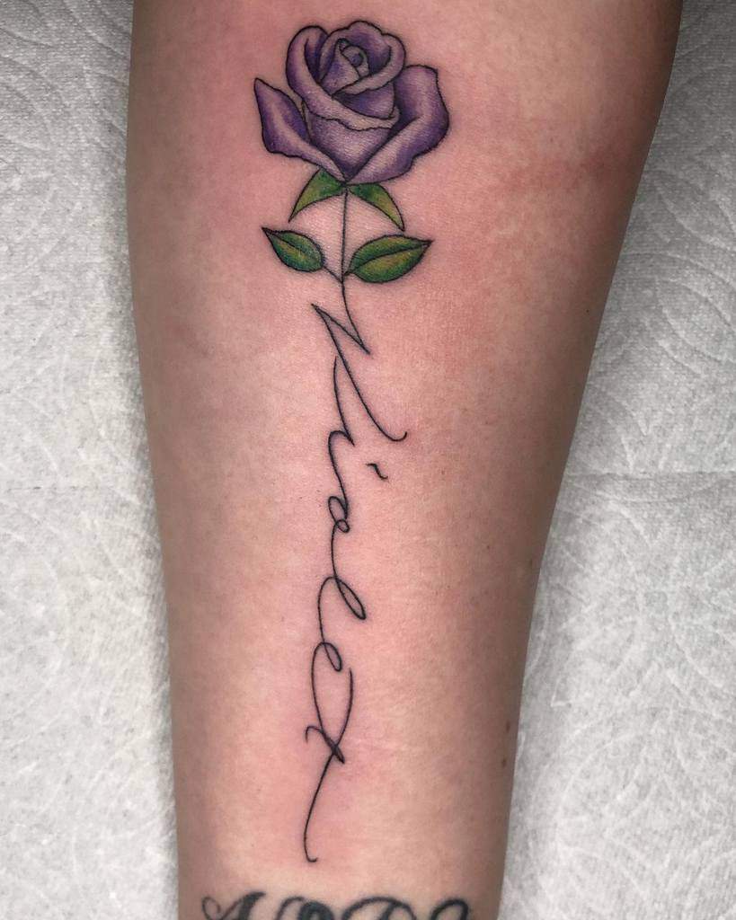 forearm purple rose tattoos connorrudytattoos