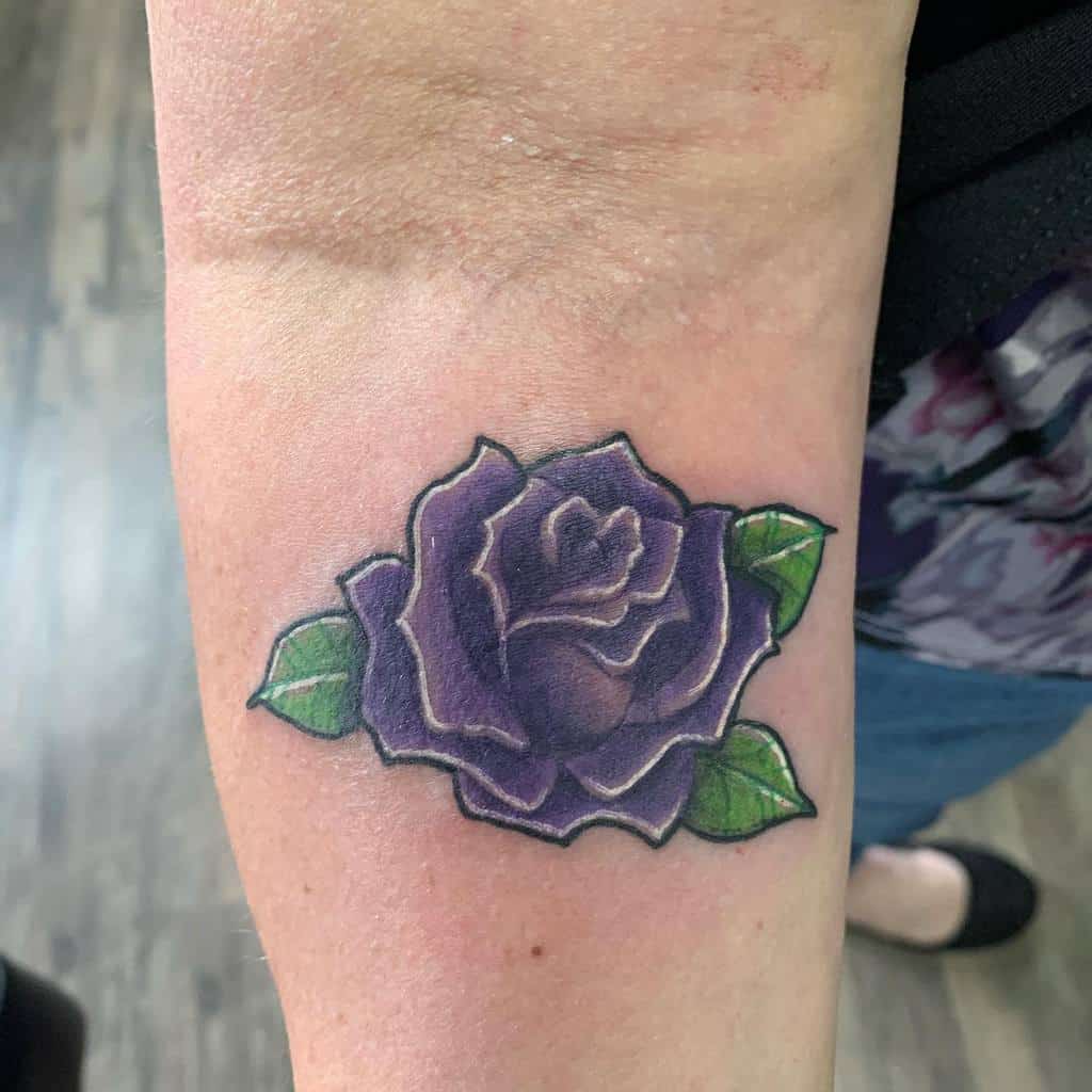 forearm purple rose tattoos jennifermtattoos