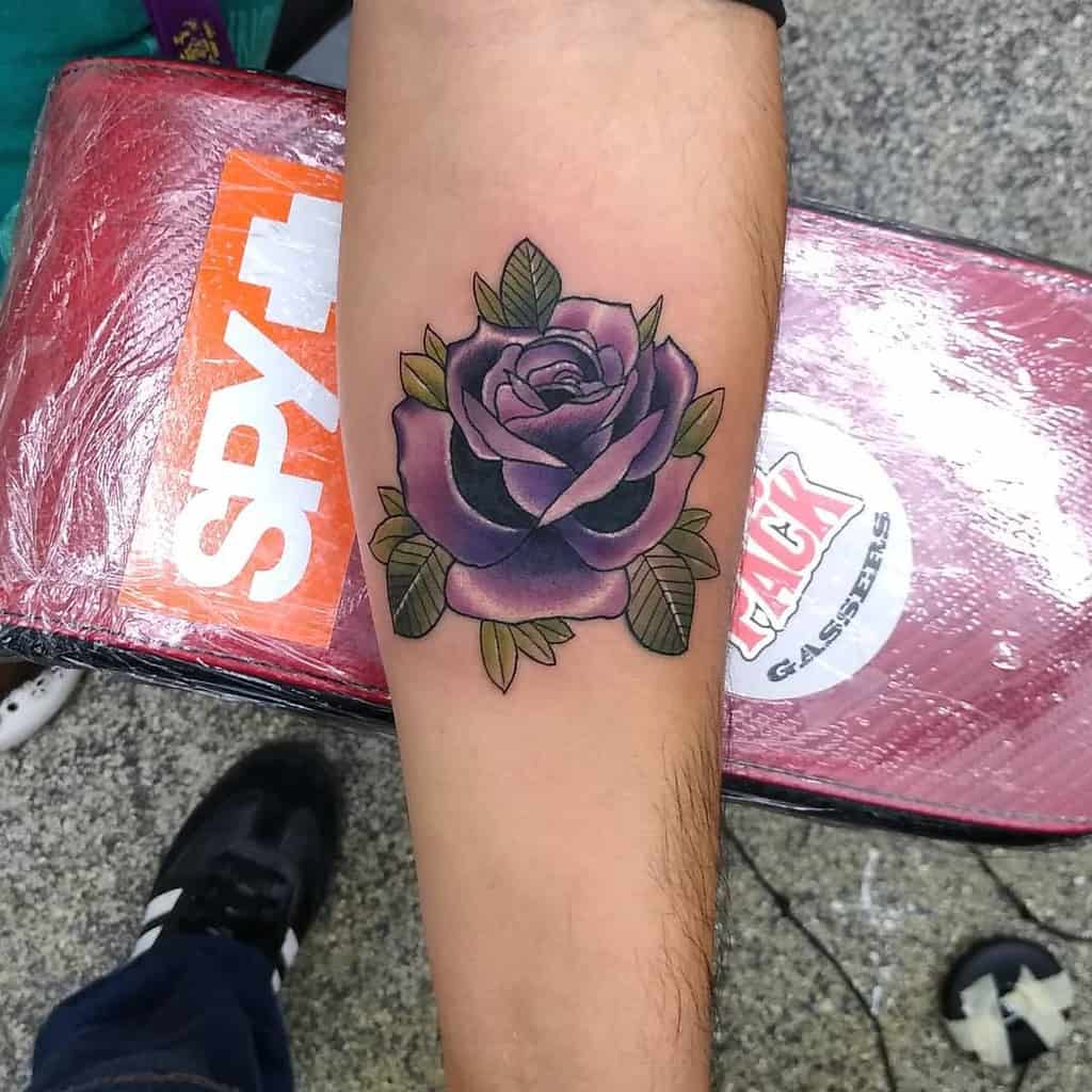 forearm purple rose tattoos miguelangelflores1984
