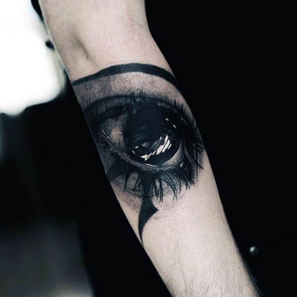 Forearm Realistic Guys Eye Of Horus Tattoo