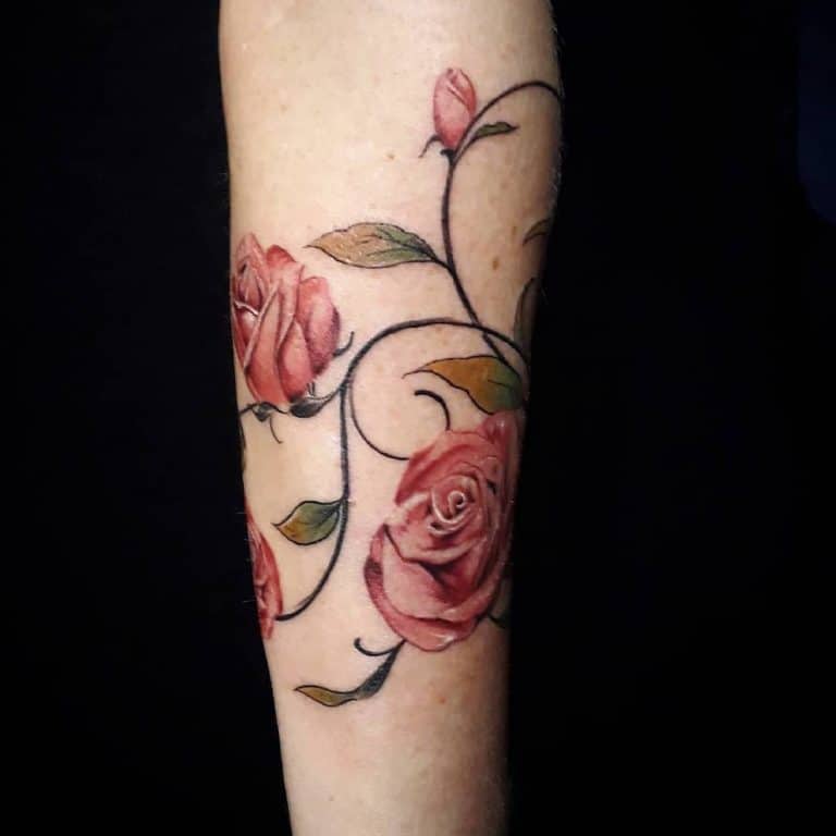 81 Beautiful Rose Vine Tattoo Ideas