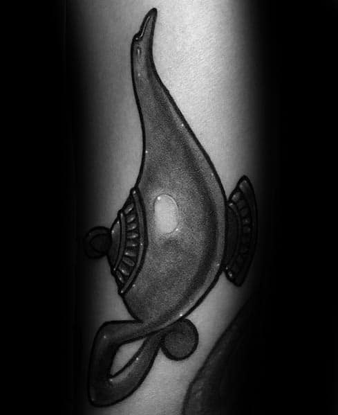 Forearm Shaded Polished Genie Lamp Tattoo Ideas For Males