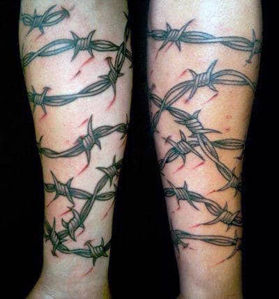 Forearm Sleeve Creative Mens Barbed Wire Tattoos