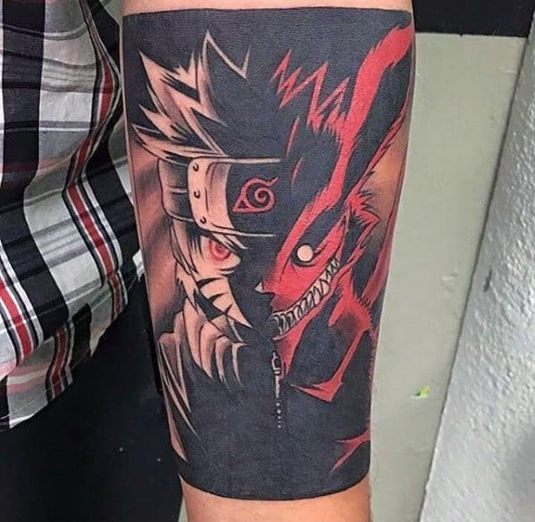 Forearm Sleeve Guys Naruto Tattoo Design Ideas