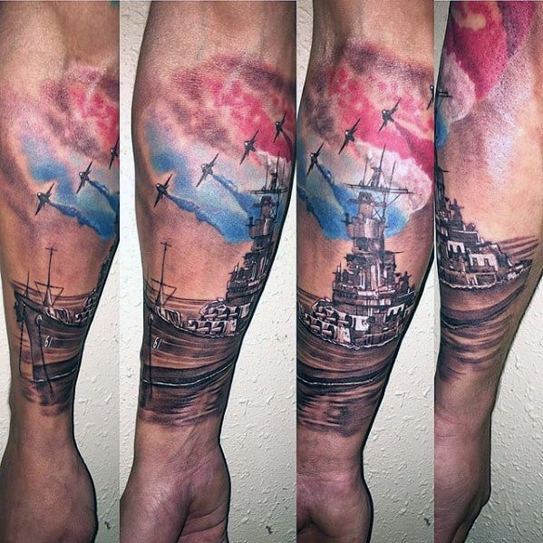 40 Battleship Tattoo Designs For Men  Manly Ink Ideas