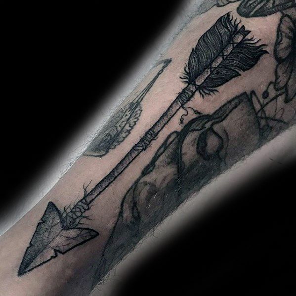 Forearm Small Arrow Tattoo Designs For Guys