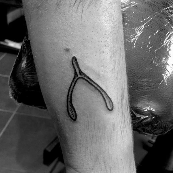 Forearm Small Wishbone Guys Tattoos