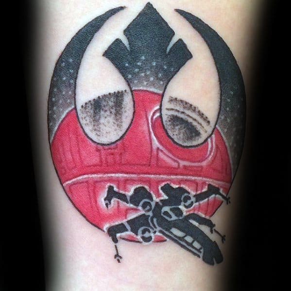 Forearm Spaceship Rebel Alliance Star Wars Tattoos For Men