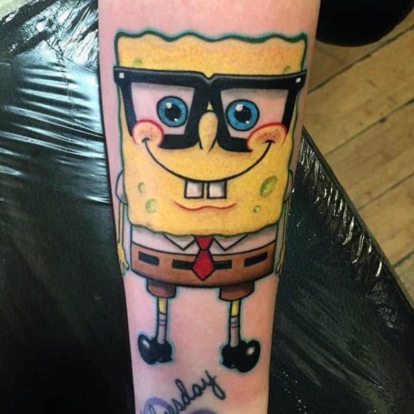 Forearm Spongebob Mens Tattoo Designs