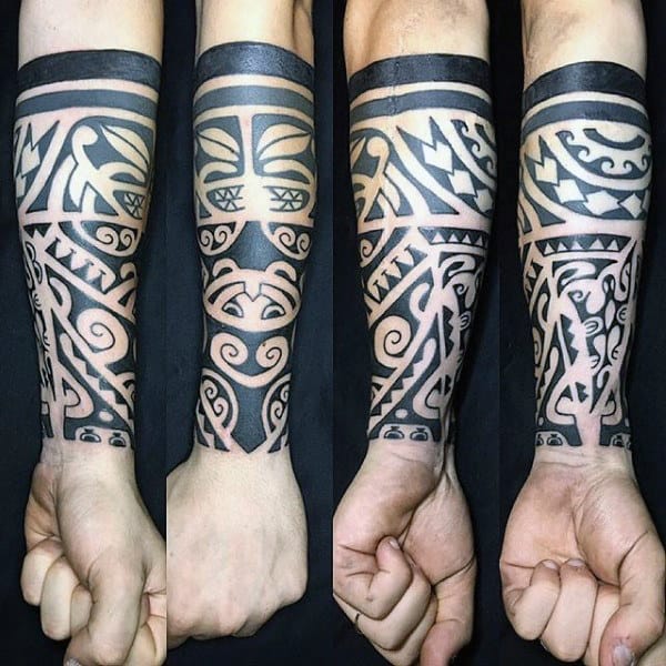 Forearm Tribal Tattoo On Man