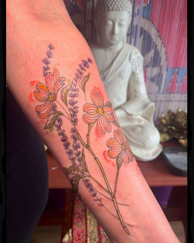 forearm wildflower tattoos kelmonsterrr