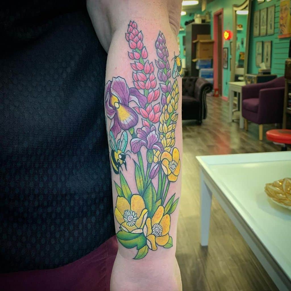 forearm wildflower tattoos tattoosbymel