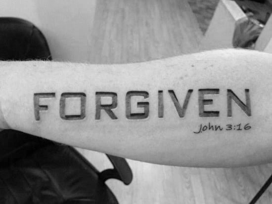 Forgiven 3d Mens John 316 Inner Forearm Tattoo